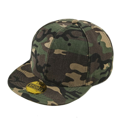 Green Camouflage Snapback Cap