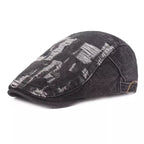 Classic Ripped Denim Flat Cap