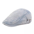 Classic Ripped Denim Flat Cap