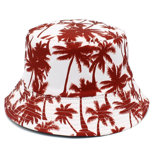 Red Coconut Trees Bucket Hat