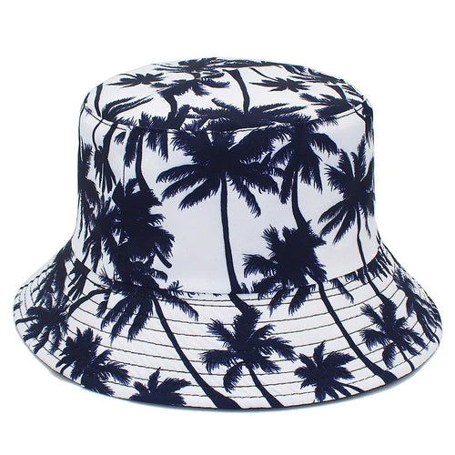 White Coconut Trees Bucket Hat