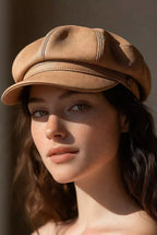 Cocteau Genuine Leather Newsboy Cap