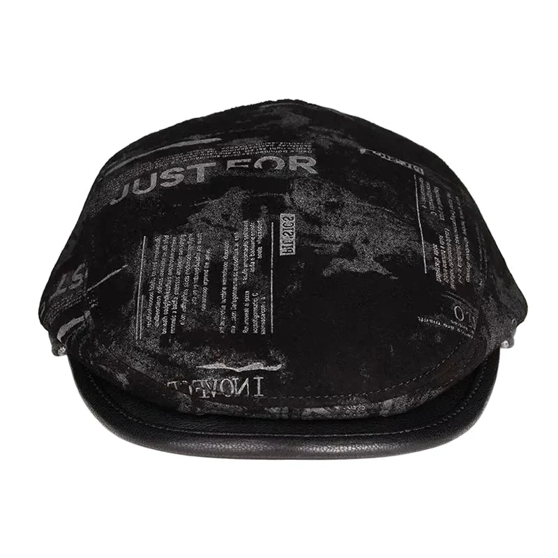Colorado Black Genuine Leather Earflaps Flat Cap