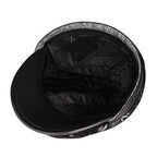 Colorado Black Genuine Leather Earflaps Flat Cap