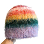 Colorful Gradient Furry Beanie