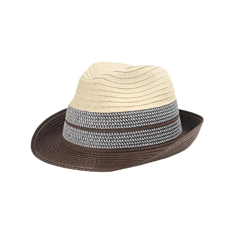 Coltrane Striped Straw Trilby Hat