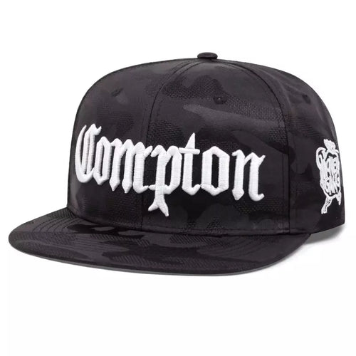 Black and white Camouflage Snapback back view
