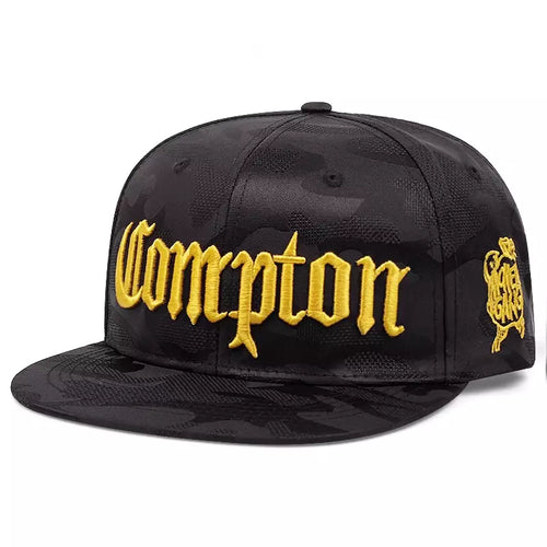 Yellow and black Camouflage Snapback back view