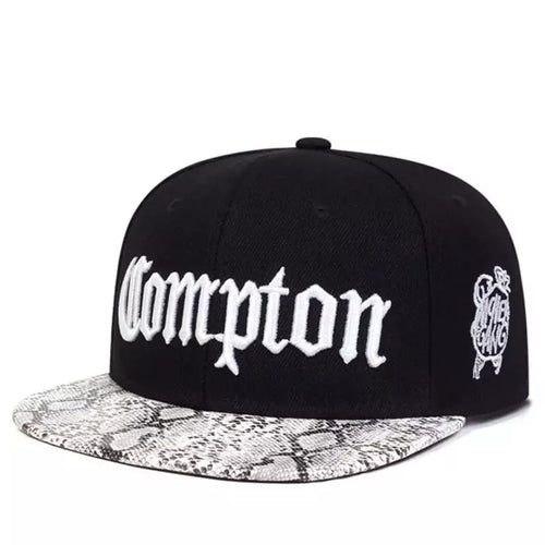 Black and white Compton Snapback Cap