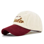 Corduroy Baseball Cap – Adjustable Cotton Hat With Embroidered Logo Design — colour options