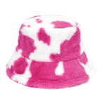 Cow Print Fur Bucket Hat