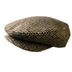 Crawford Brown Houndstooth Wool Flat Cap