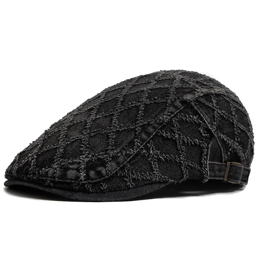 Crawford Denim Rhombuses Flat Cap