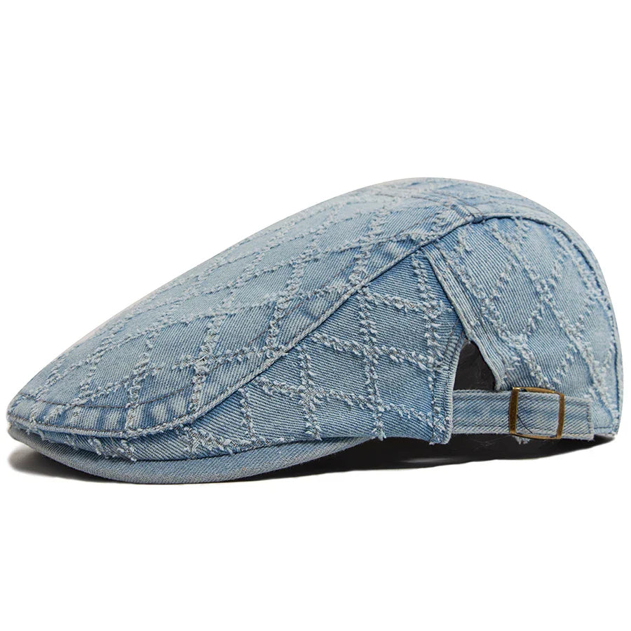 Crawford Denim Rhombuses Flat Cap