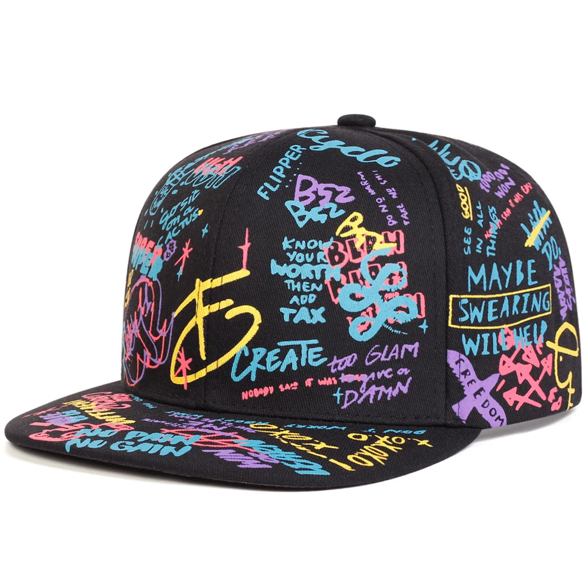 Create Graffiti Print Snapback Cap