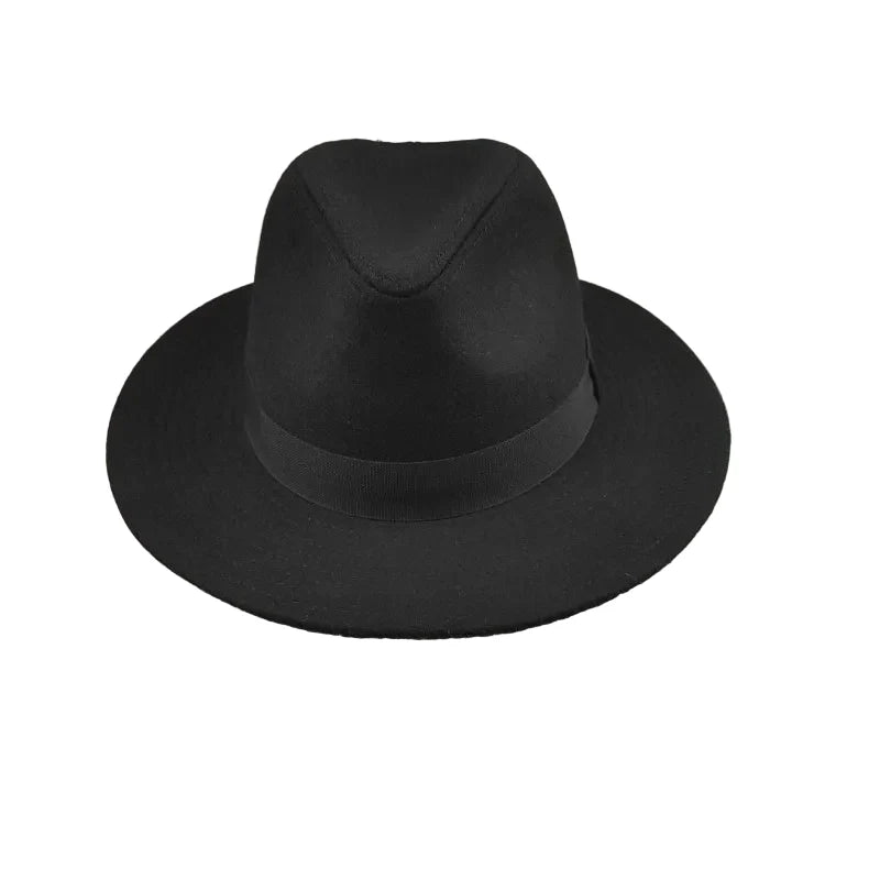 Curtis Retro Black Wool Fedora Hat