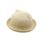 Cute Ears Kids Summer Straw Bucket Hat