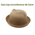 Cute Ears Kids Summer Straw Bucket Hat