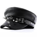 Cyberpunk Black Leather Sailor Cap