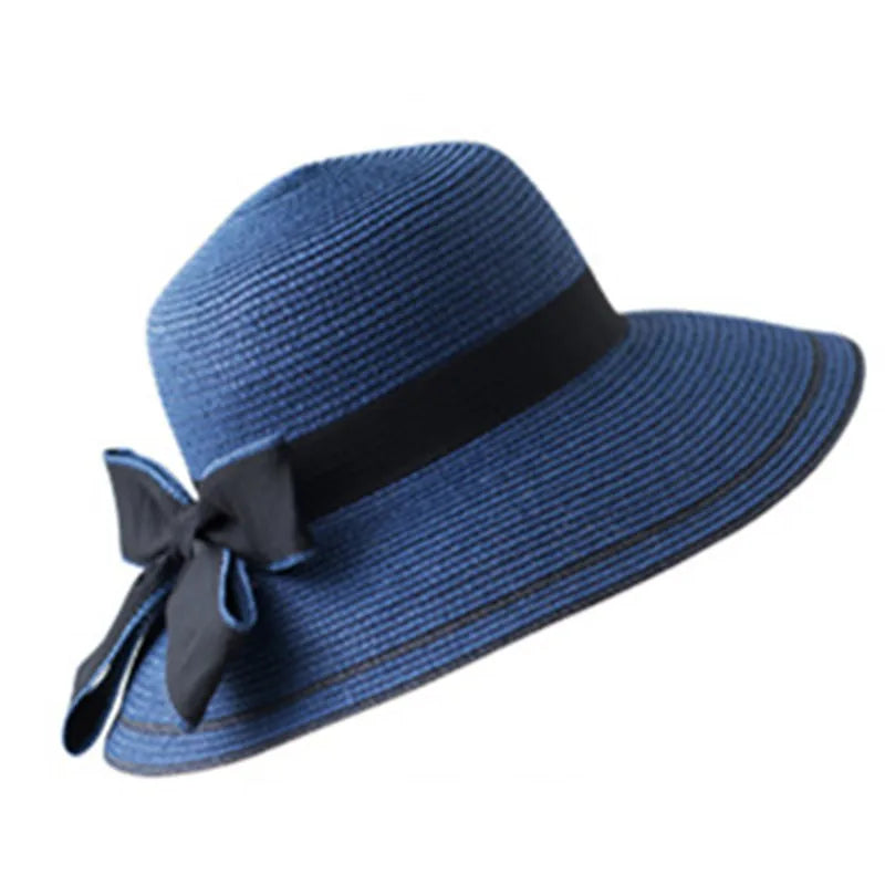 Da Costa Bowknot Summer Straw Bucket Hat