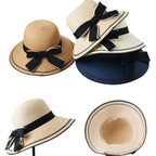 Da Costa Bowknot Summer Straw Bucket Hat