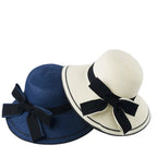 Da Costa Bowknot Summer Straw Bucket Hat