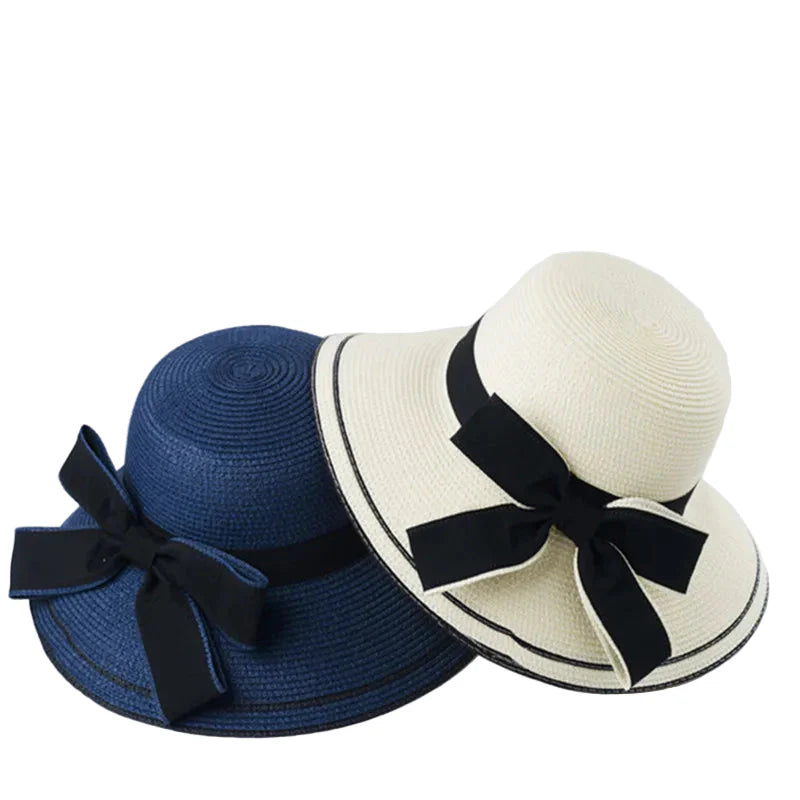 Da Costa Bowknot Summer Straw Bucket Hat