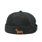 Dachshund Denim Brimless Docker Cap
