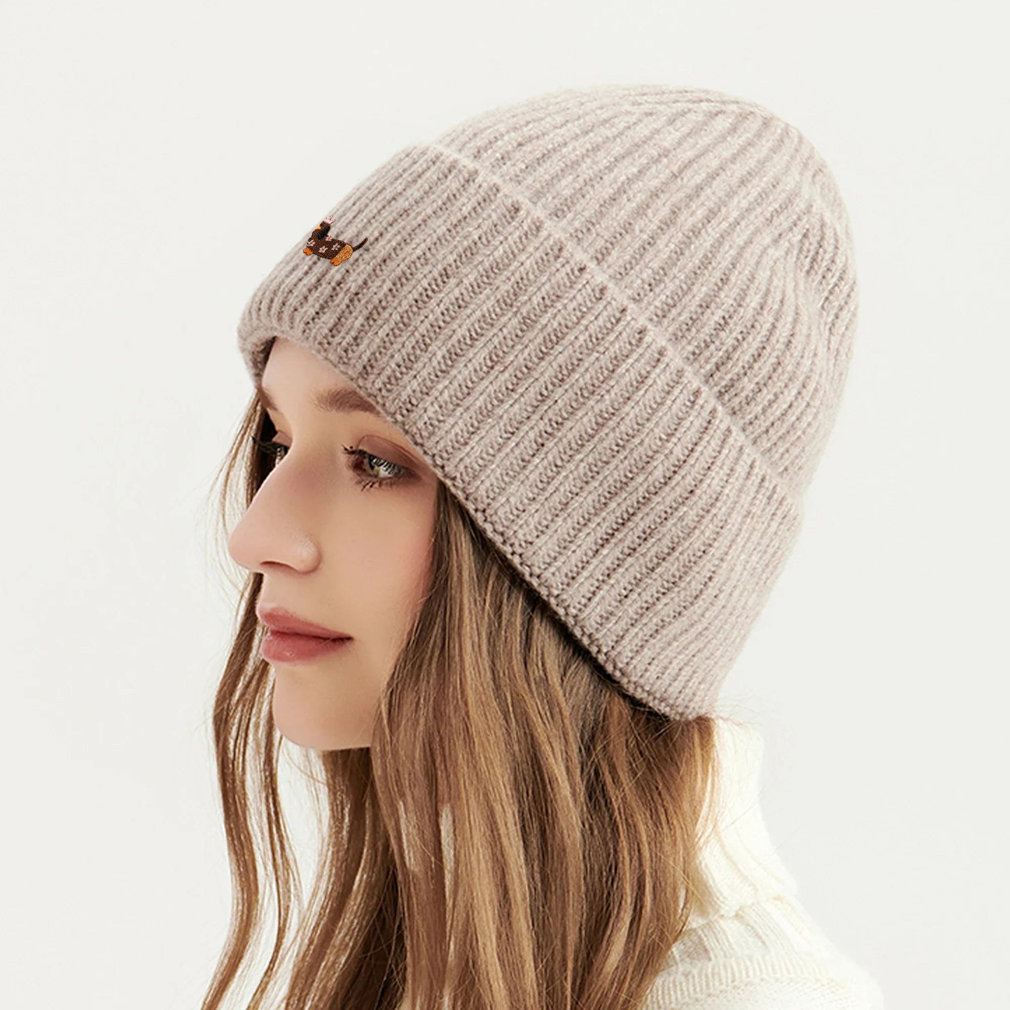 Dachshund Queen Winter Knitted Cotton Beanie
