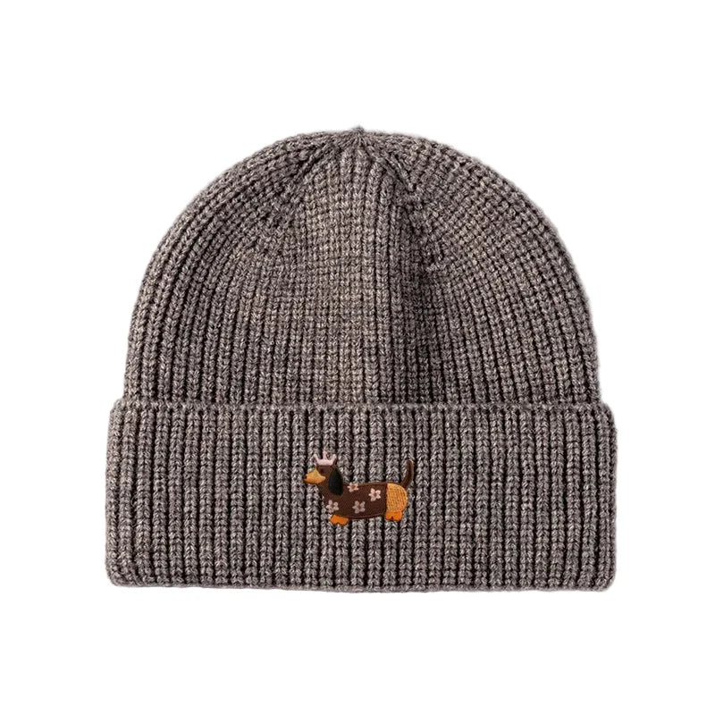 Dachshund Queen Winter Knitted Cotton Beanie