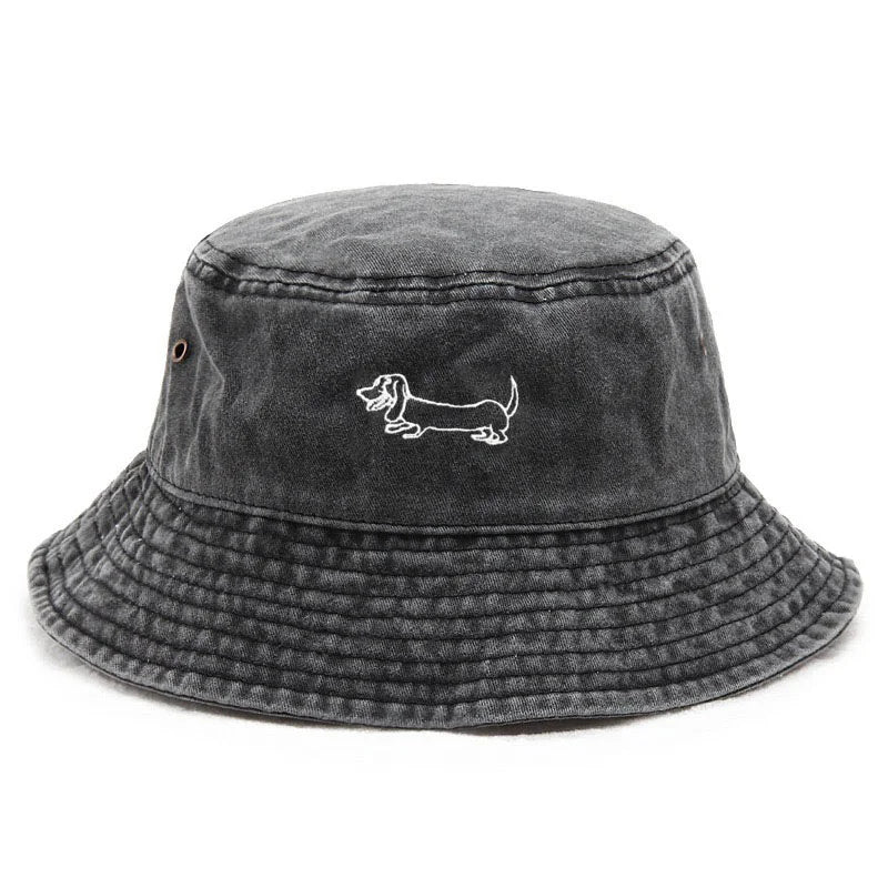 Dachshund Washed Cotton Fisherman Bucket Hat