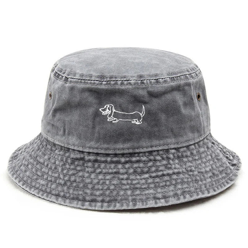 Dachshund Washed Cotton Fisherman Bucket Hat