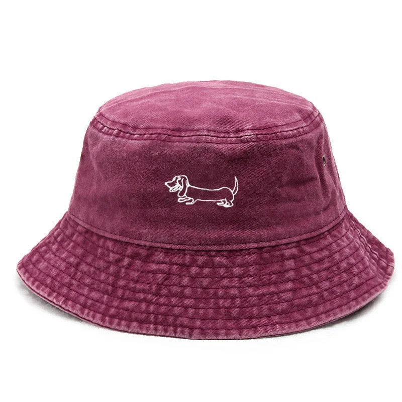 Dachshund Washed Cotton Fisherman Bucket Hat