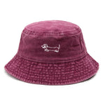 Dachshund Washed Cotton Fisherman Bucket Hat