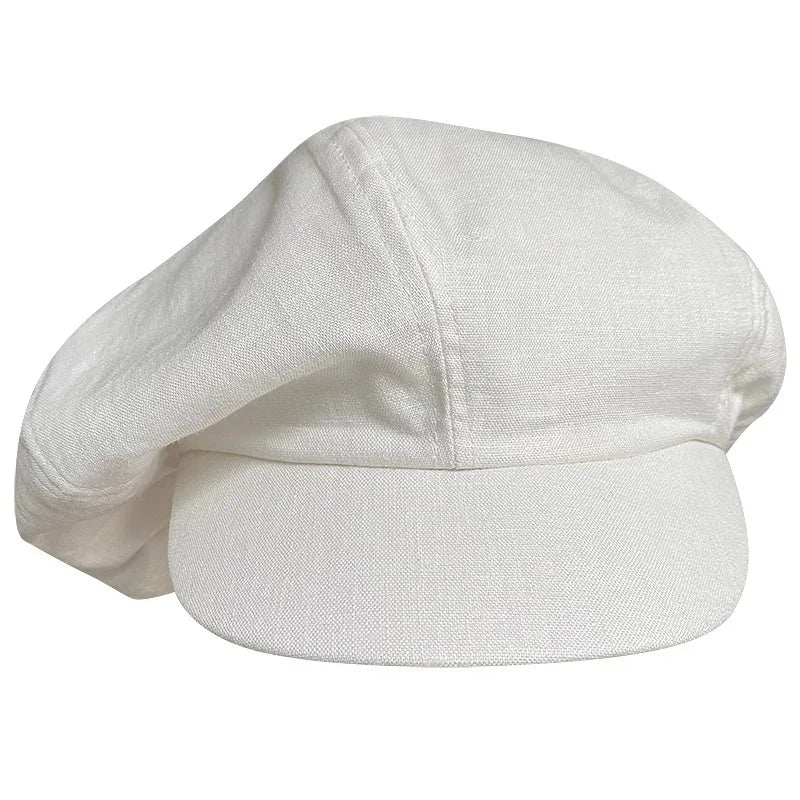 Daladier Linen Beret Newsboy Cap