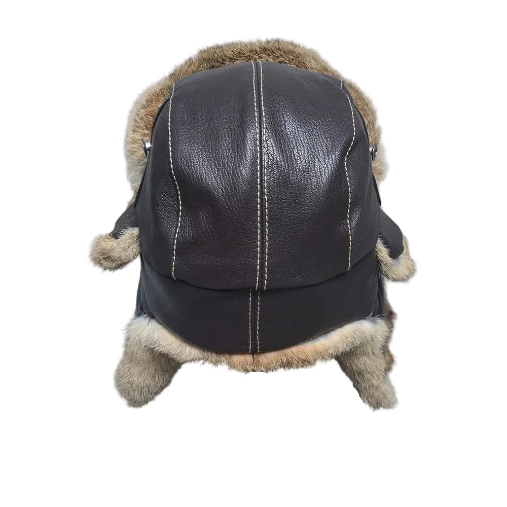 Dallas Winter Fur Genuine Leather Trapper Bomber Hat