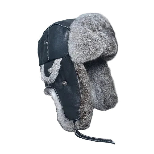 Dallas Winter Fur Genuine Leather Trapper Bomber Hat