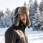 Dallas Winter Fur Genuine Leather Trapper Bomber Hat