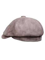 Danbury Gray Genuine Leather Newsboy Cap
