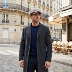 Danbury Gray Genuine Leather Newsboy Cap