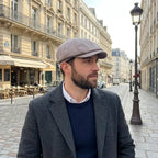 Danbury Gray Genuine Leather Newsboy Cap
