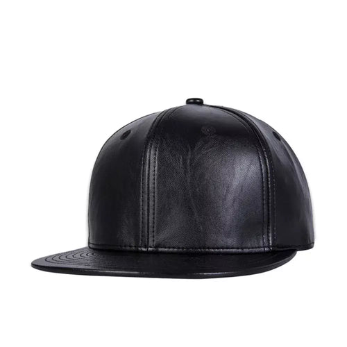 Black Leather Snapback