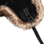 Davenport Winter Fur Leather Trapper Bomber Hat