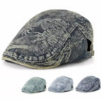 Dayton Distressed Denim Flat Cap