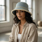 Dayton Tassle Brim Denim Bucket Hat