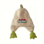 Deano The Dinosaur Kids Winter Knitted Earflaps Beanie