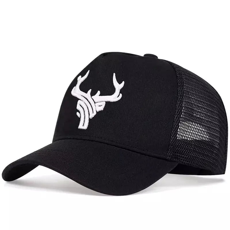 Deer Head Cotton Trucker Cap