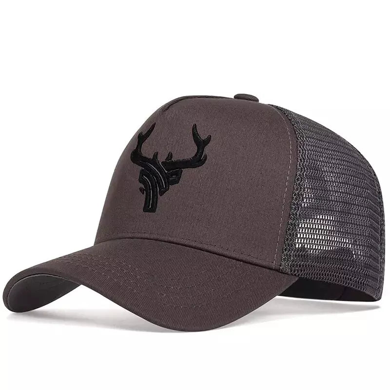 Deer Head Cotton Trucker Cap