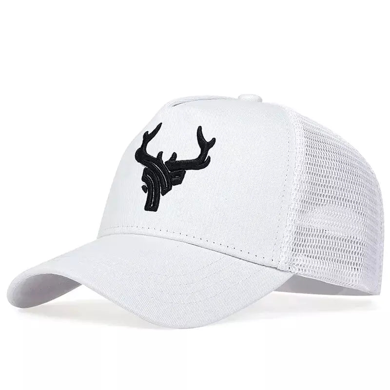 Deer Head Cotton Trucker Cap