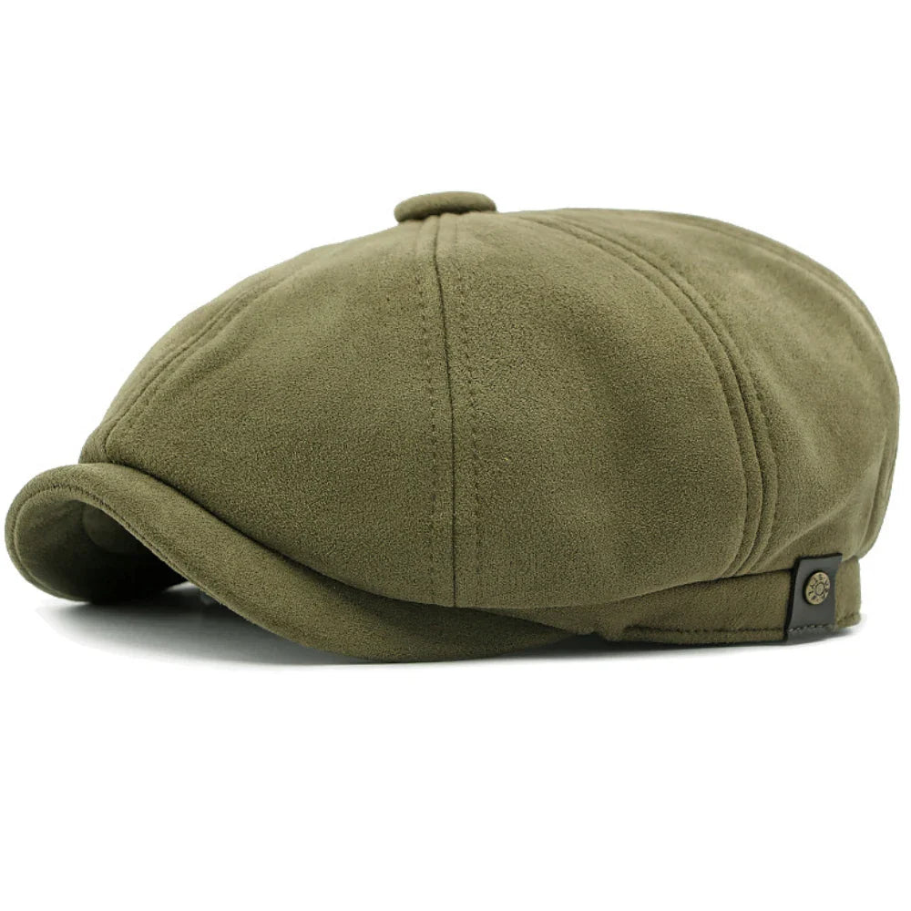 Delacroix Retro Suede Newsboy Cap